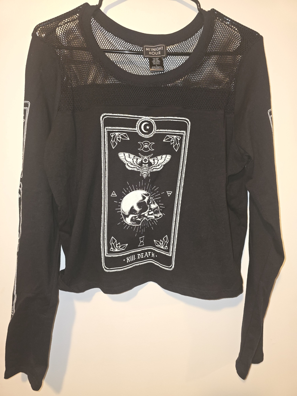 Midnight Hour Tarot Mesh-Panel Long Sleeve Top
